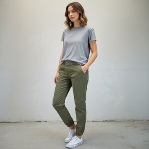 Nili Lotan Pants Jogger Womens Size 8 French Military Green 80NL  90's USA Made